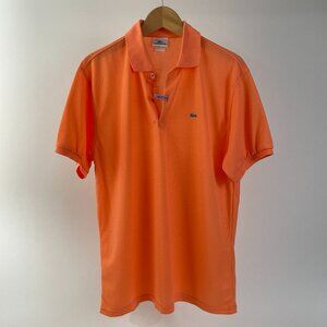 Orange Lacoste Cotton Pique Polo T Shirt, Size 7 (XL)